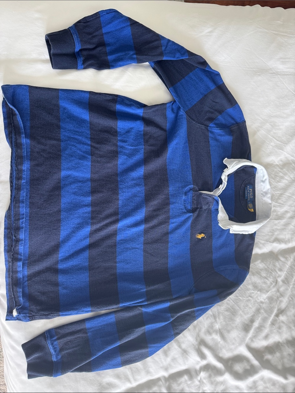 Ralph Lauren Blue and Navy Striped Rugby Polo
